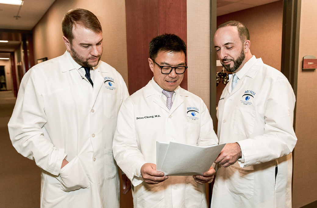 MERSI retina specialists reviewing diagnostic images for inflammatory eye disease